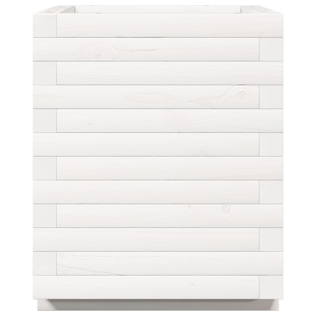 vidaXL Garden Planter White 40x40x49.5 cm Solid Wood Pine
