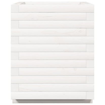 vidaXL Garden Planter White 40x40x49.5 cm Solid Wood Pine