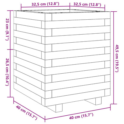vidaXL Garden Planter 40x40x49.5 cm Impregnated Wood Pine
