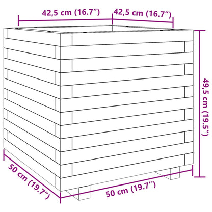 vidaXL Garden Planter White 50x50x49.5 cm Solid Wood Pine