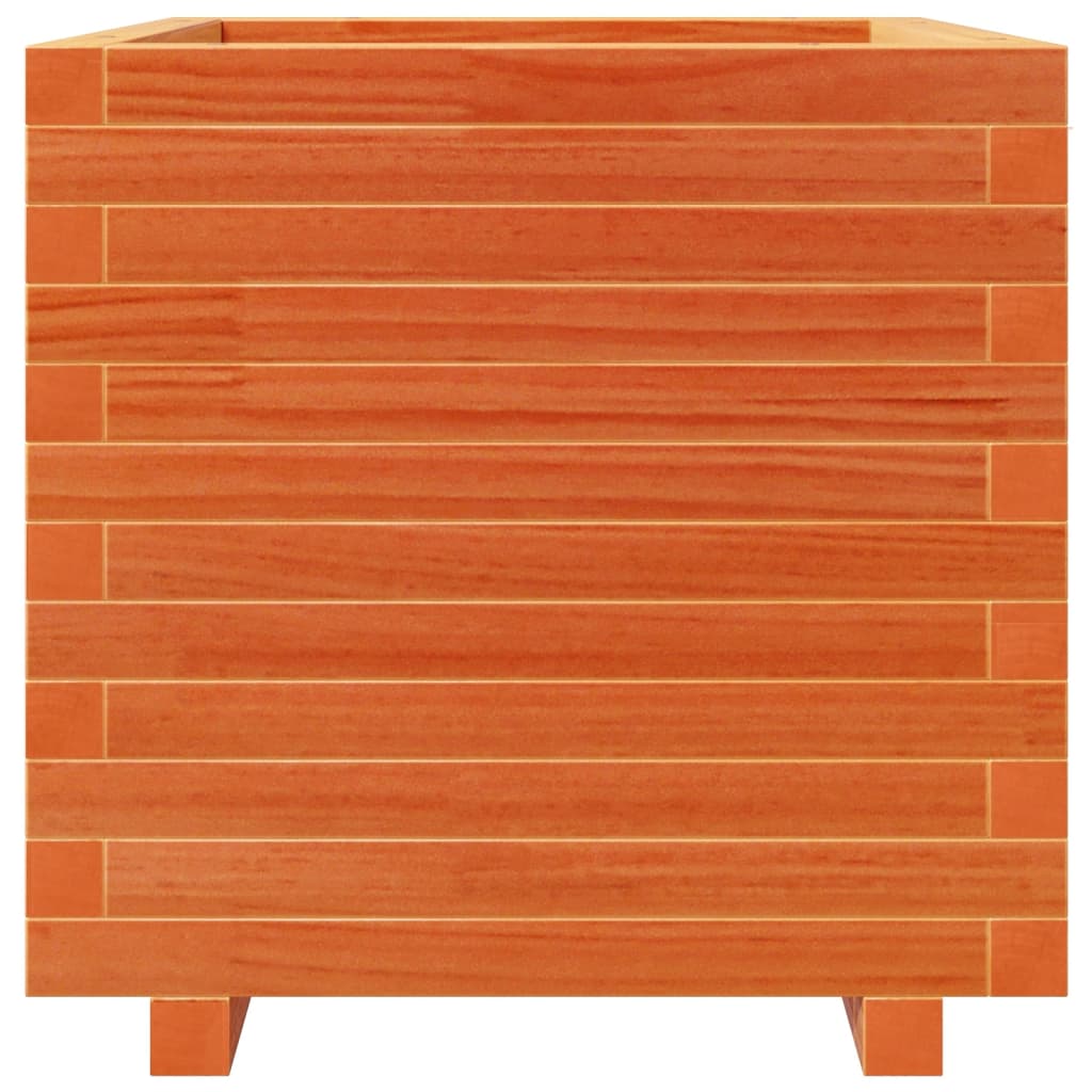 vidaXL Garden Planter Wax Brown 50x50x49.5 cm Solid Wood Pine