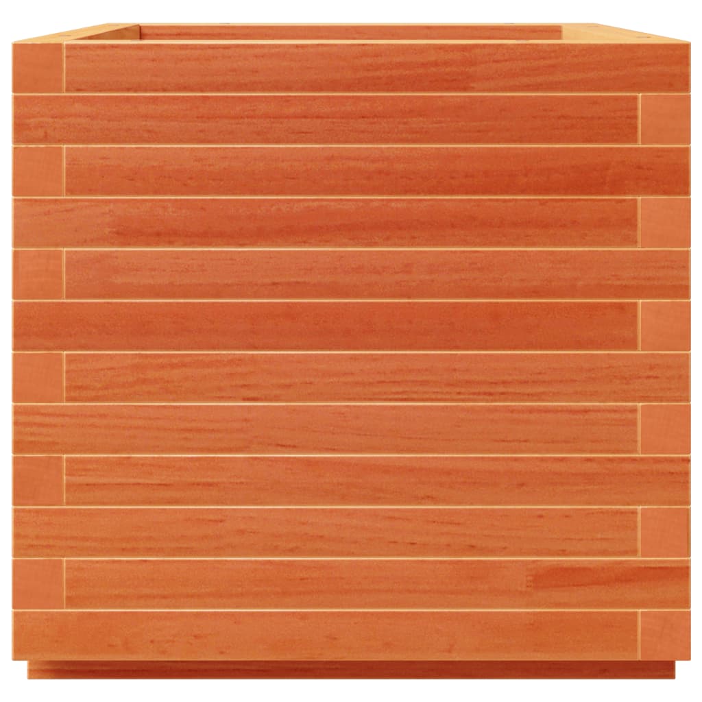 vidaXL Garden Planter Wax Brown 50x50x49.5 cm Solid Wood Pine