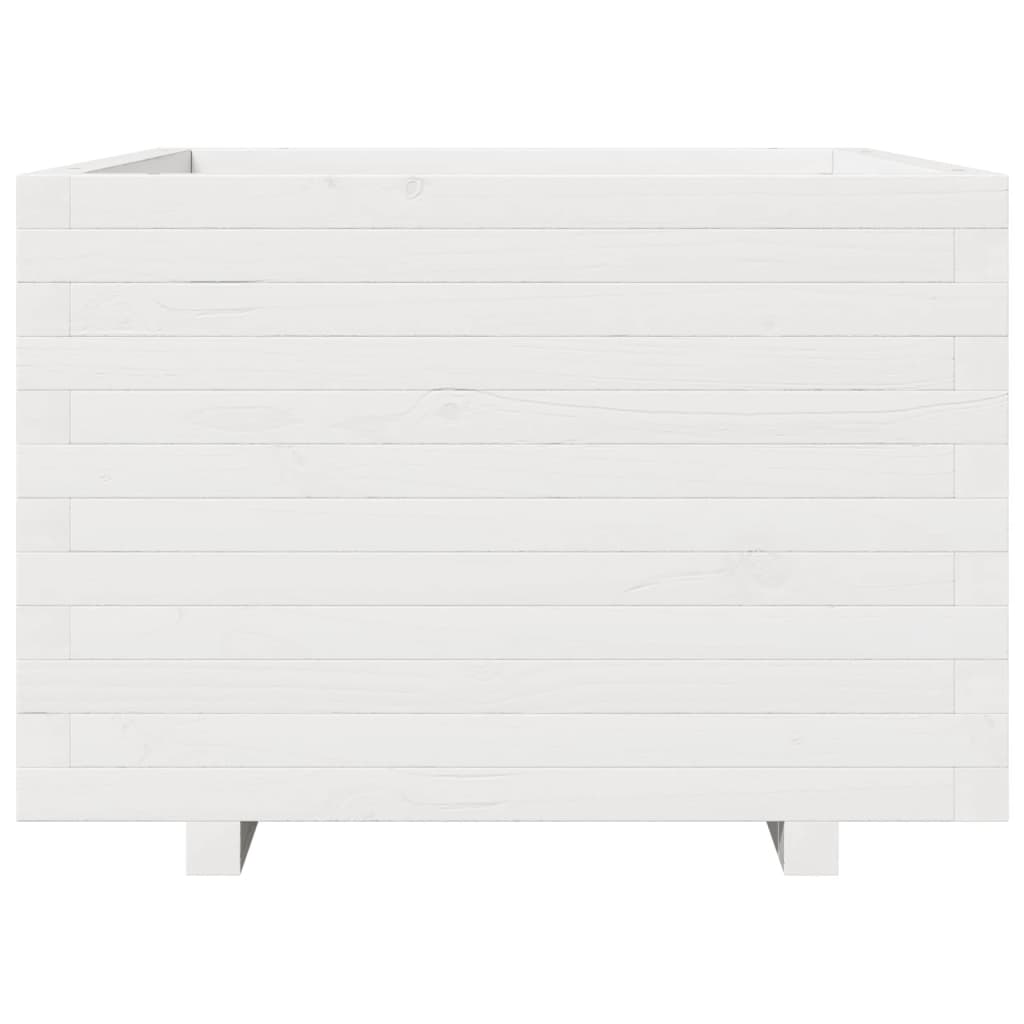 vidaXL Garden Planter White 70x70x49.5 cm Solid Wood Pine