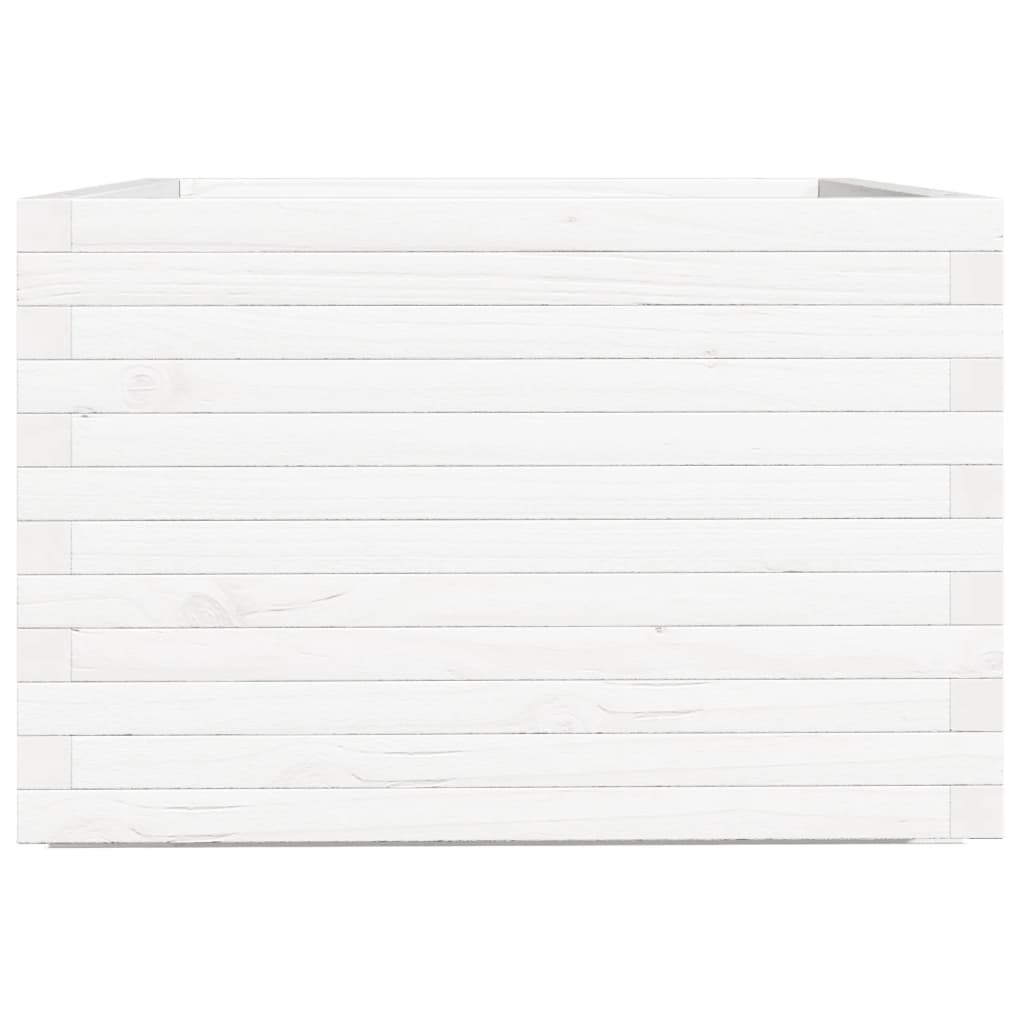 vidaXL Garden Planter White 70x70x49.5 cm Solid Wood Pine