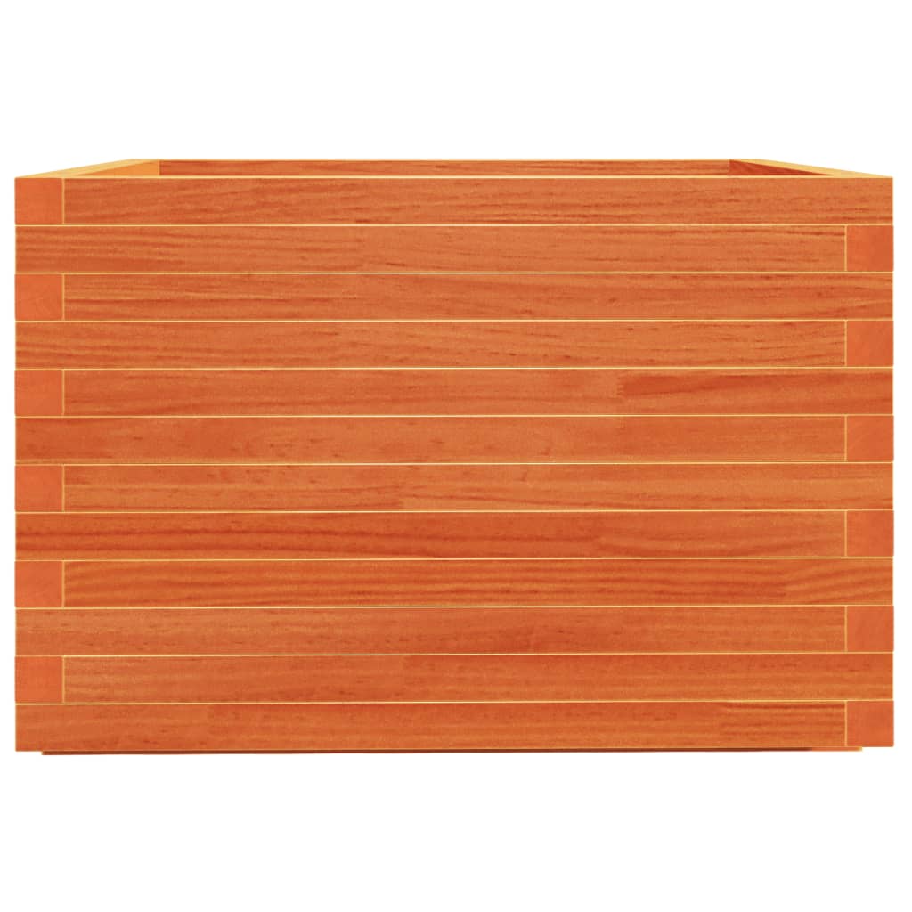 vidaXL Garden Planter Wax Brown 70x70x49.5 cm Solid Wood Pine