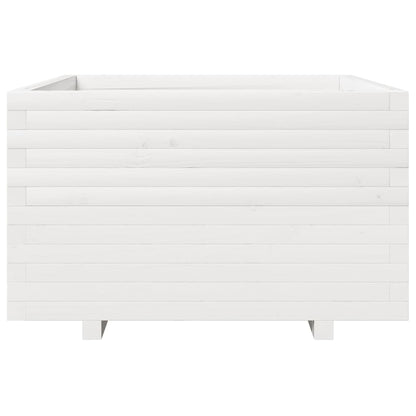 vidaXL Garden Planter White 80x80x49.5 cm Solid Wood Pine