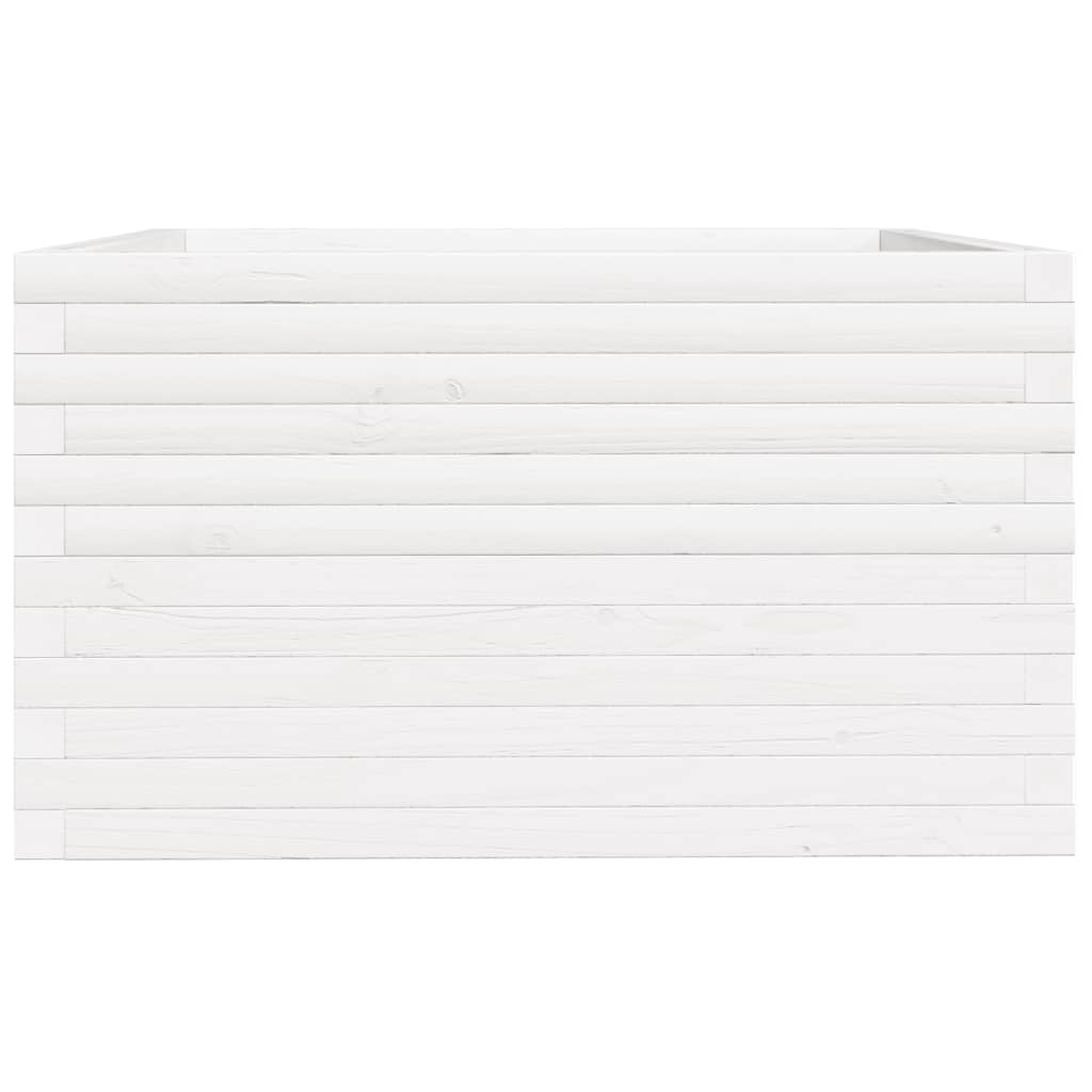 vidaXL Garden Planter White 80x80x49.5 cm Solid Wood Pine