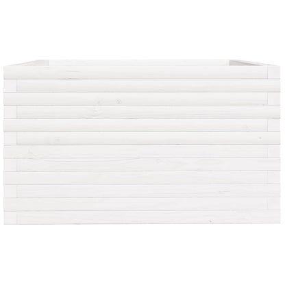 vidaXL Garden Planter White 80x80x49.5 cm Solid Wood Pine