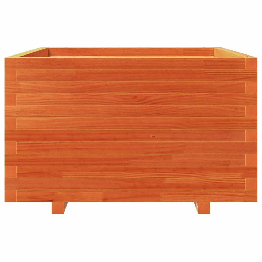 vidaXL Garden Planter Wax Brown 80x80x49.5 cm Solid Wood Pine