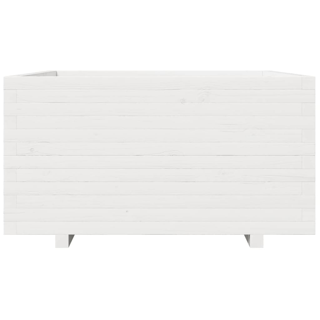 vidaXL Garden Planter White 90x90x49.5 cm Solid Wood Pine