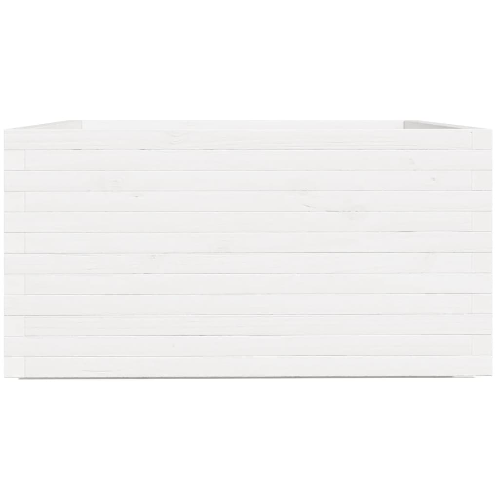 vidaXL Garden Planter White 90x90x49.5 cm Solid Wood Pine