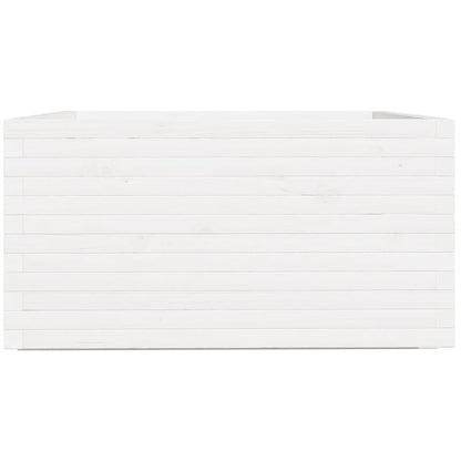 vidaXL Garden Planter White 90x90x49.5 cm Solid Wood Pine