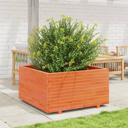 vidaXL Garden Planter Wax Brown 90x90x49.5 cm Solid Wood Pine