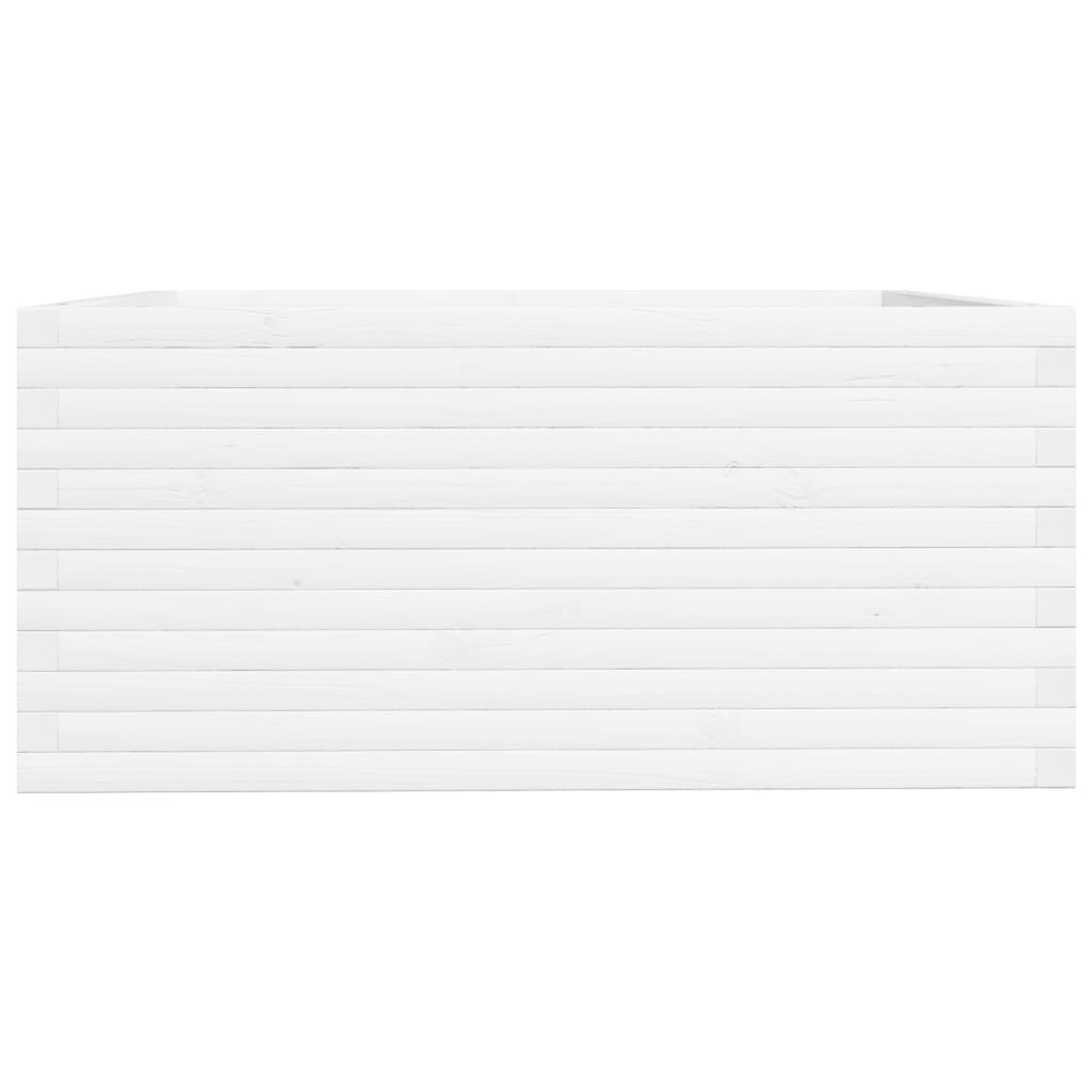 vidaXL Garden Planter White 100x100x49.5 cm Solid Wood Pine