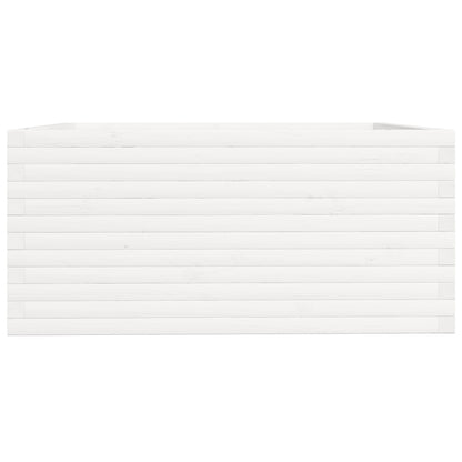 vidaXL Garden Planter White 100x100x49.5 cm Solid Wood Pine
