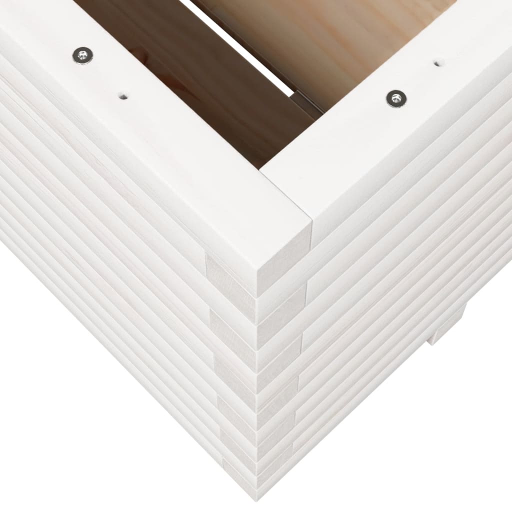 vidaXL Garden Planter White 100x100x49.5 cm Solid Wood Pine