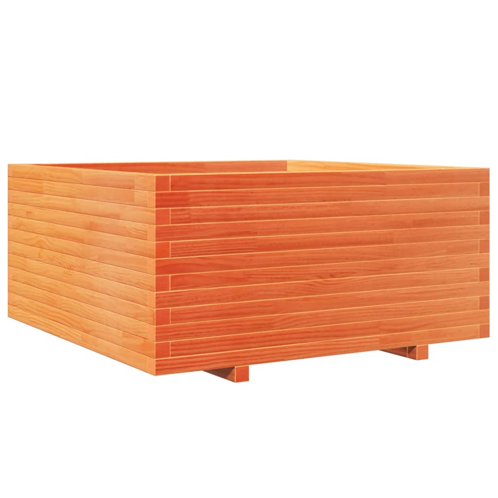 vidaXL Garden Planter Wax Brown 100x100x49.5 cm Solid Wood Pine