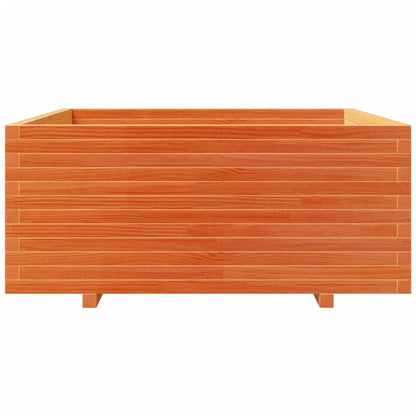 vidaXL Garden Planter Wax Brown 110x110x49.5 cm Solid Wood Pine