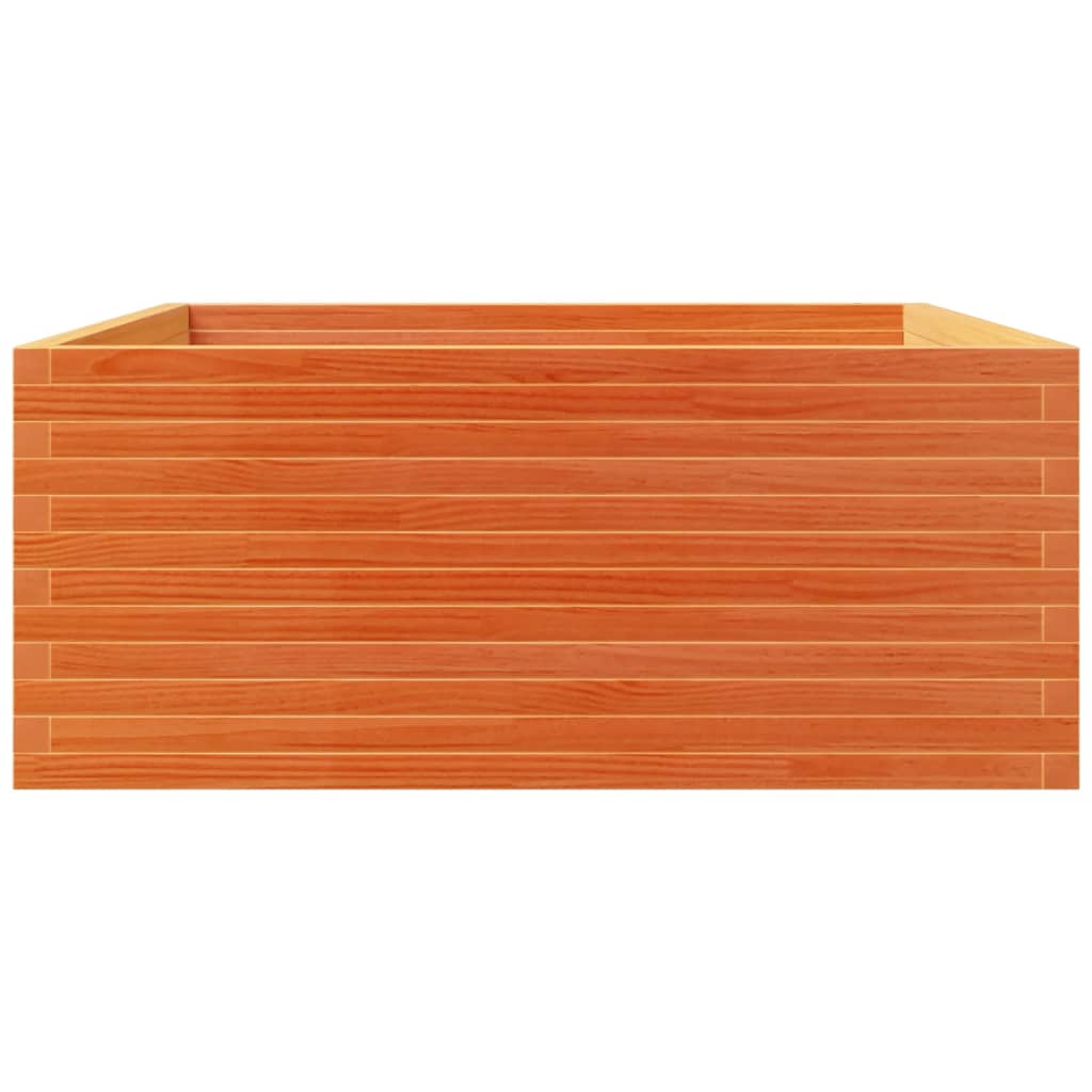 vidaXL Garden Planter Wax Brown 110x110x49.5 cm Solid Wood Pine