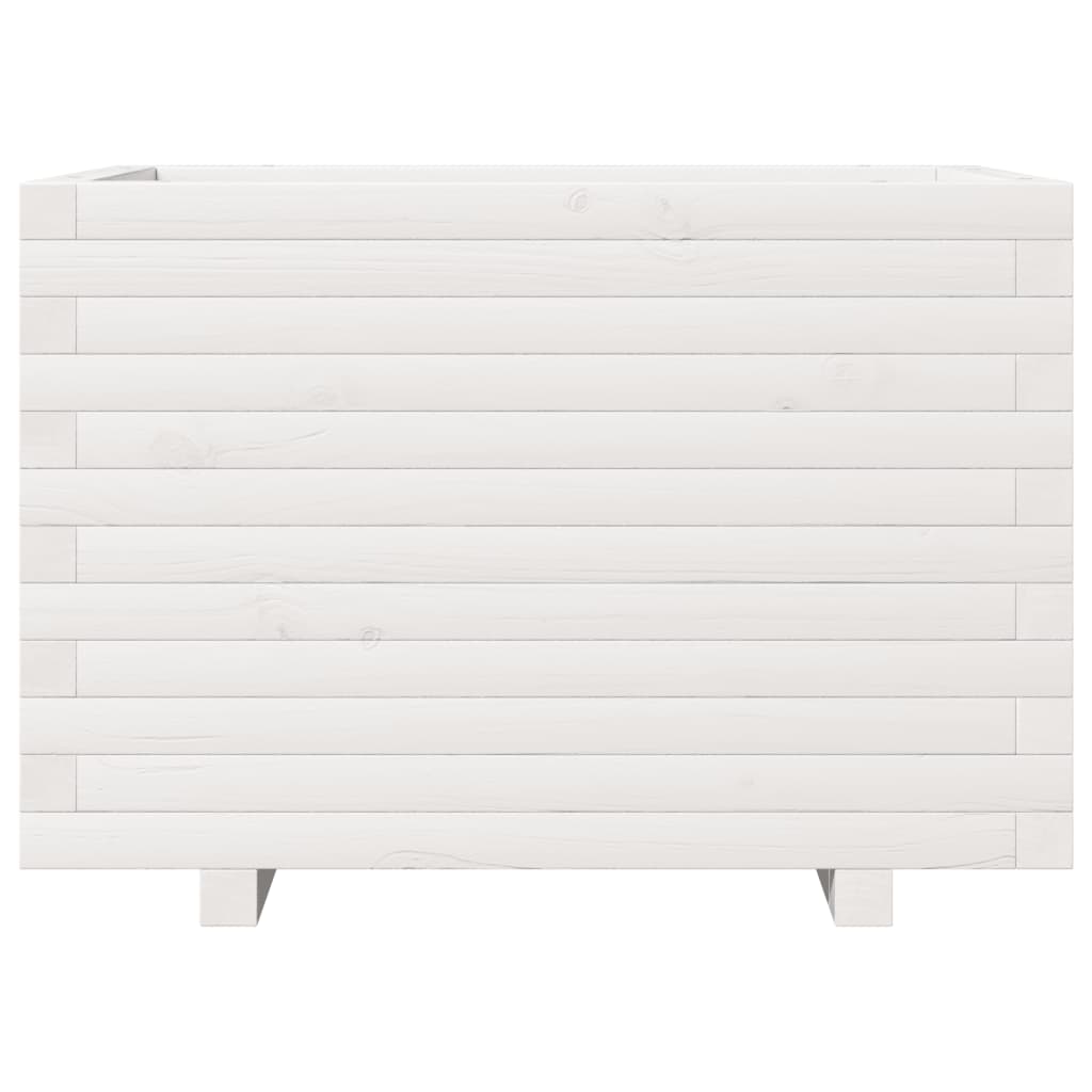 vidaXL Garden Planter White 70x40x49.5 cm Solid Wood Pine
