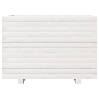 vidaXL Garden Planter White 70x40x49.5 cm Solid Wood Pine