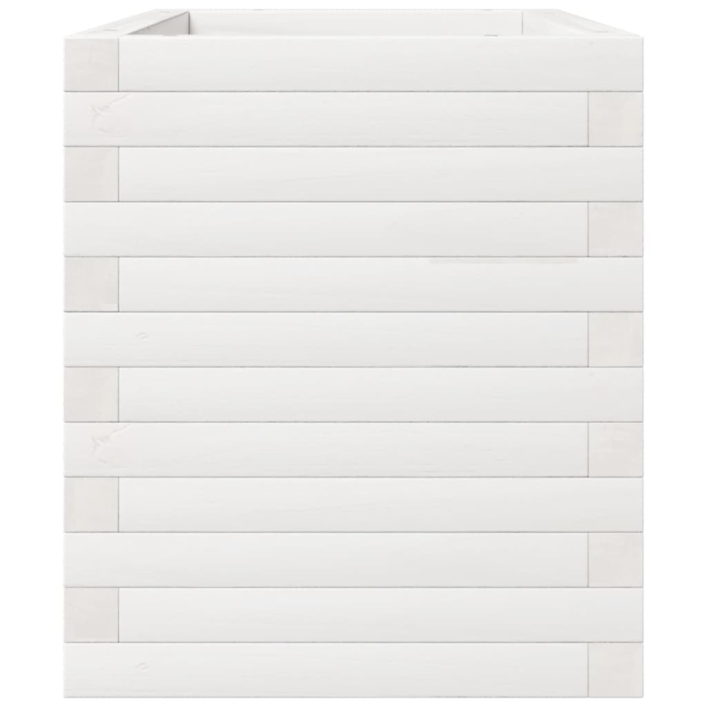 vidaXL Garden Planter White 70x40x49.5 cm Solid Wood Pine