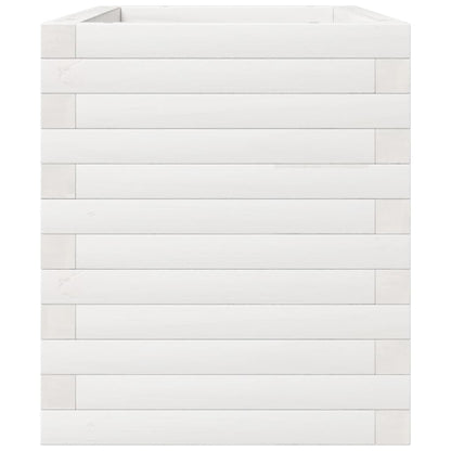 vidaXL Garden Planter White 70x40x49.5 cm Solid Wood Pine