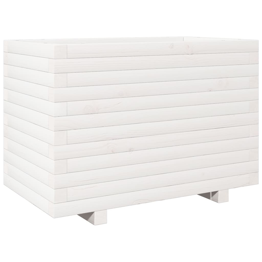 vidaXL Garden Planter White 70x40x49.5 cm Solid Wood Pine