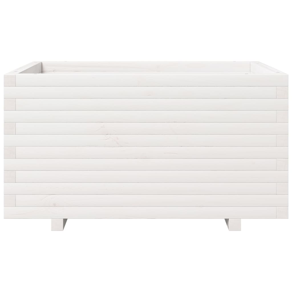 vidaXL Garden Planter White 90x60x49.5 cm Solid Wood Pine