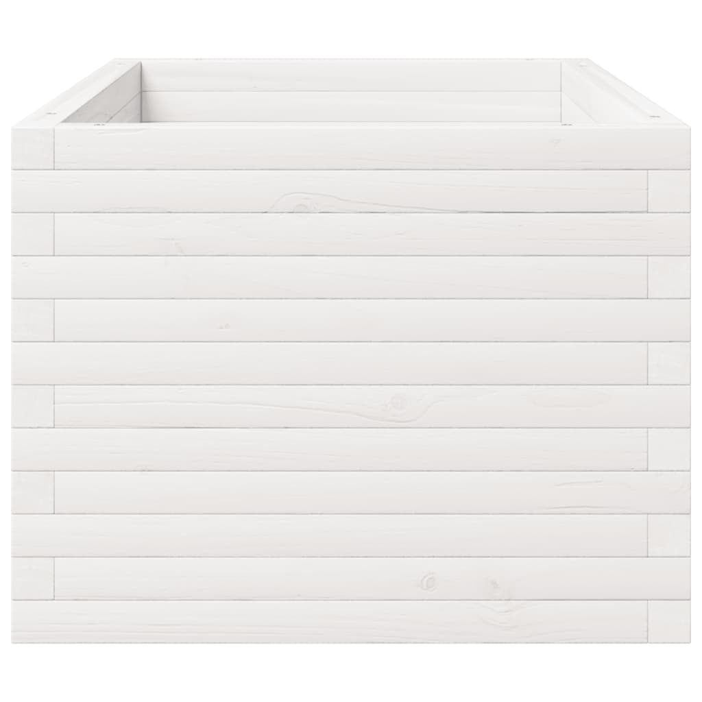 vidaXL Garden Planter White 90x60x49.5 cm Solid Wood Pine