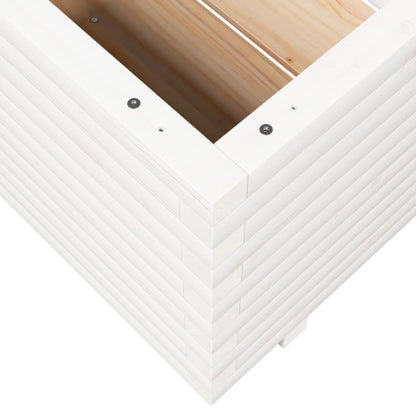vidaXL Garden Planter White 90x60x49.5 cm Solid Wood Pine