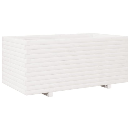 vidaXL Garden Planter White 110x60x49.5 cm Solid Wood Pine