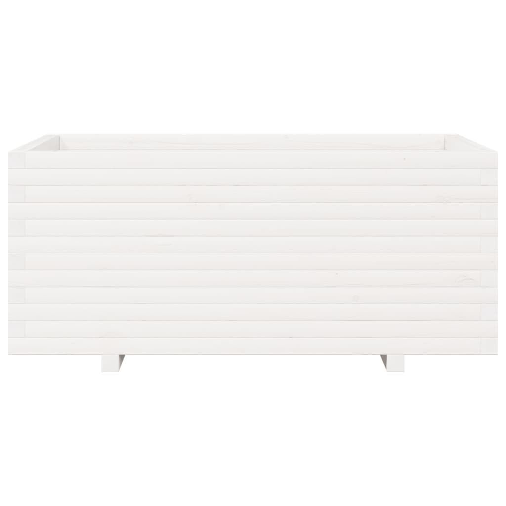 vidaXL Garden Planter White 110x60x49.5 cm Solid Wood Pine