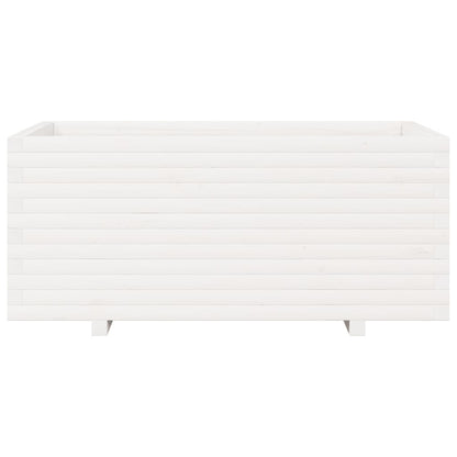 vidaXL Garden Planter White 110x60x49.5 cm Solid Wood Pine