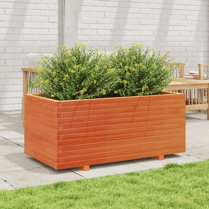 vidaXL Garden Planter Wax Brown 110x60x49.5 cm Solid Wood Pine