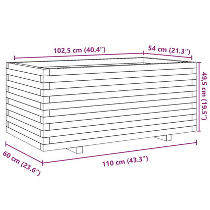 vidaXL Garden Planter Wax Brown 110x60x49.5 cm Solid Wood Pine