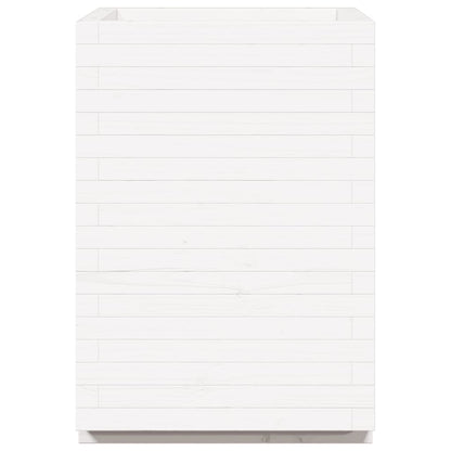 vidaXL Garden Planter White 50x50x72.5 cm Solid Wood Pine
