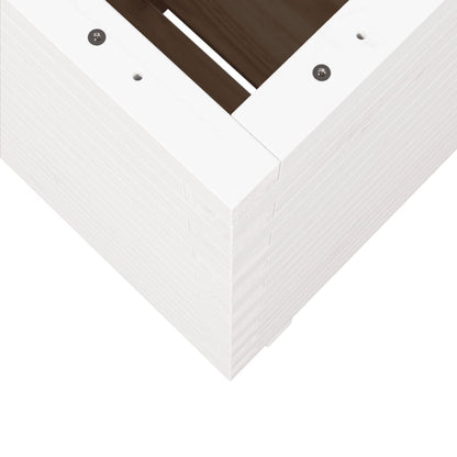 vidaXL Garden Planter White 50x50x72.5 cm Solid Wood Pine