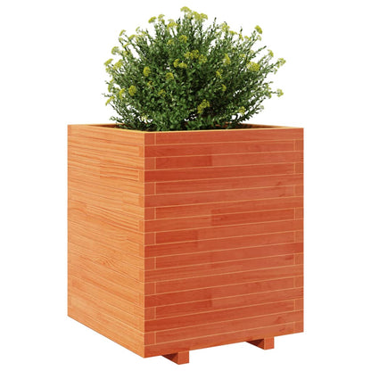 vidaXL Garden Planter Wax Brown 60x60x72.5 cm Solid Wood Pine