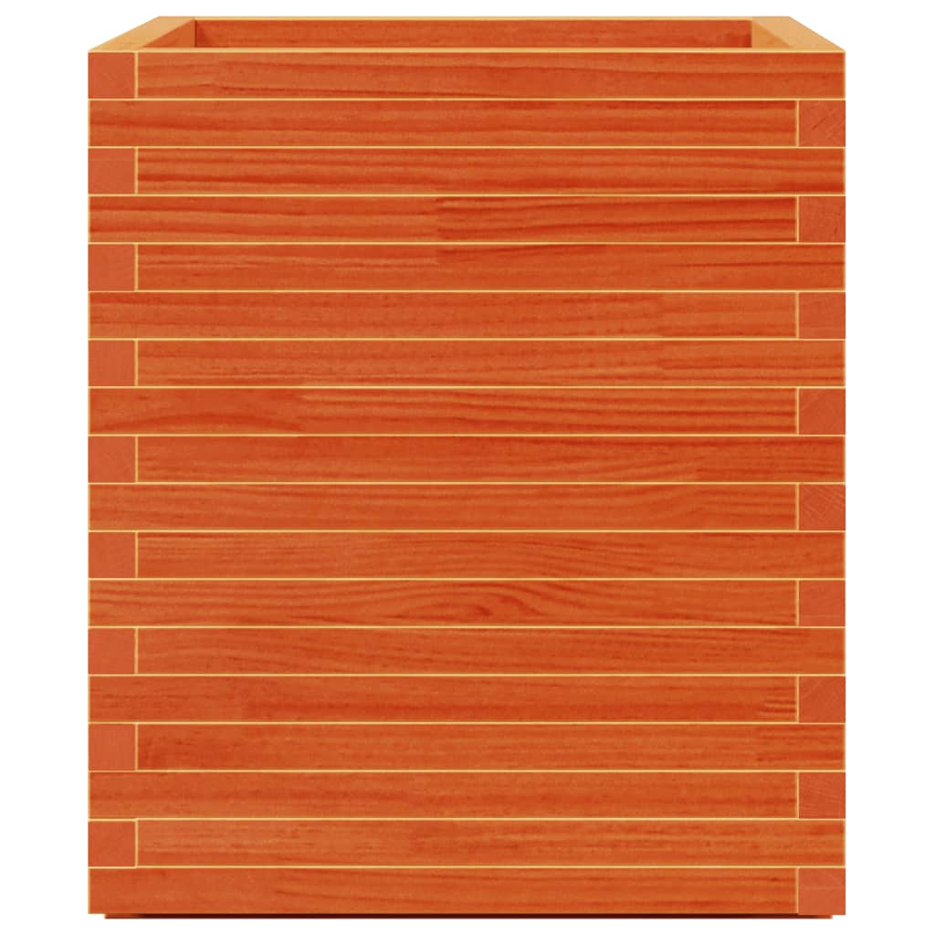 vidaXL Garden Planter Wax Brown 60x60x72.5 cm Solid Wood Pine