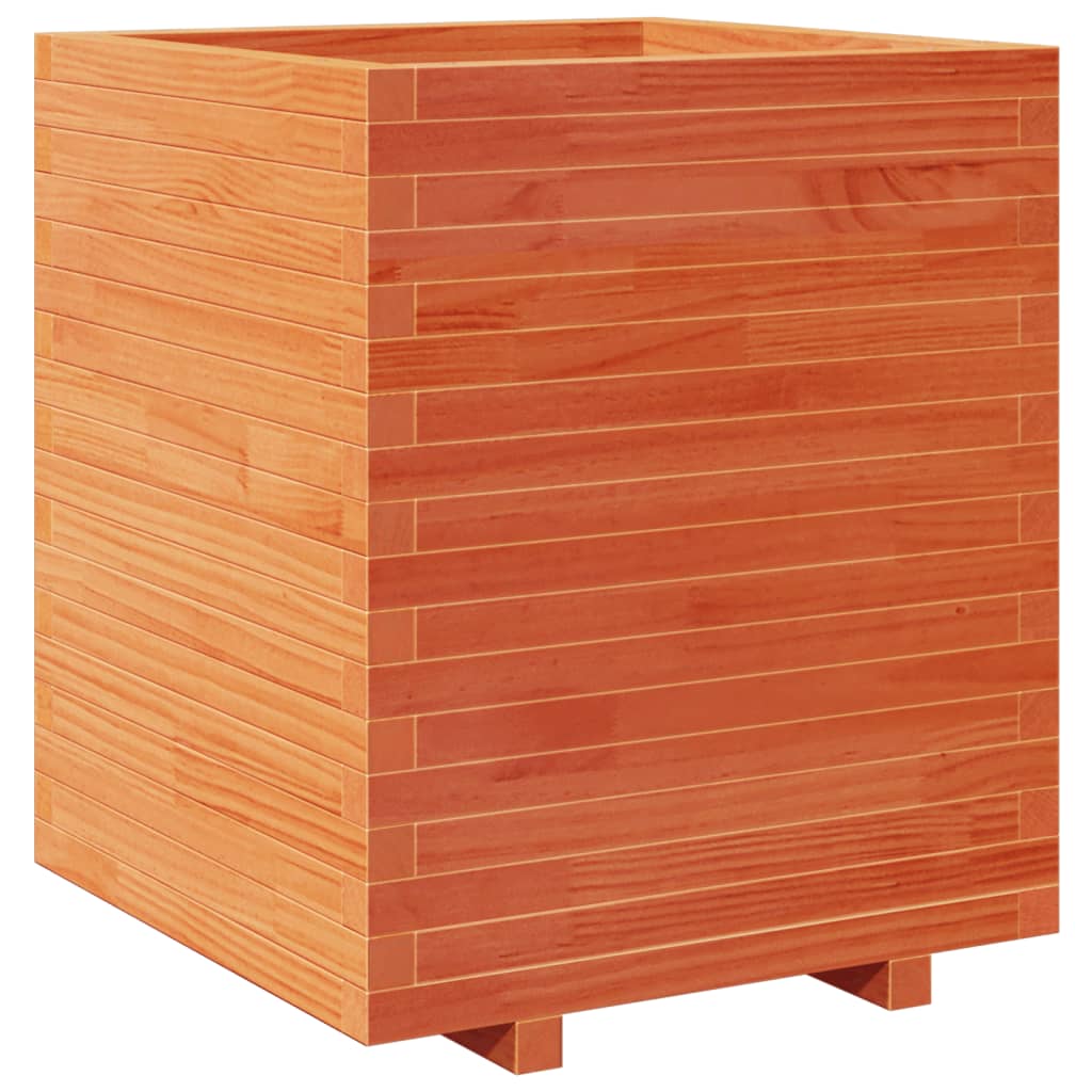 vidaXL Garden Planter Wax Brown 60x60x72.5 cm Solid Wood Pine