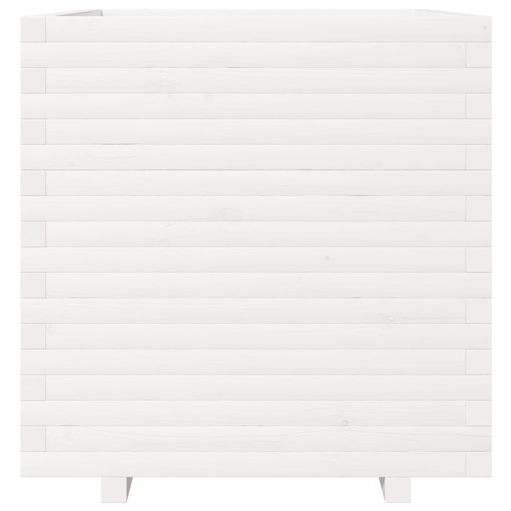 vidaXL Garden Planter White 70x70x72.5 cm Solid Wood Pine
