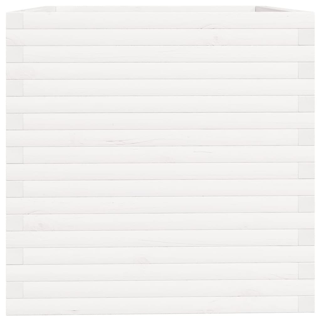 vidaXL Garden Planter White 70x70x72.5 cm Solid Wood Pine