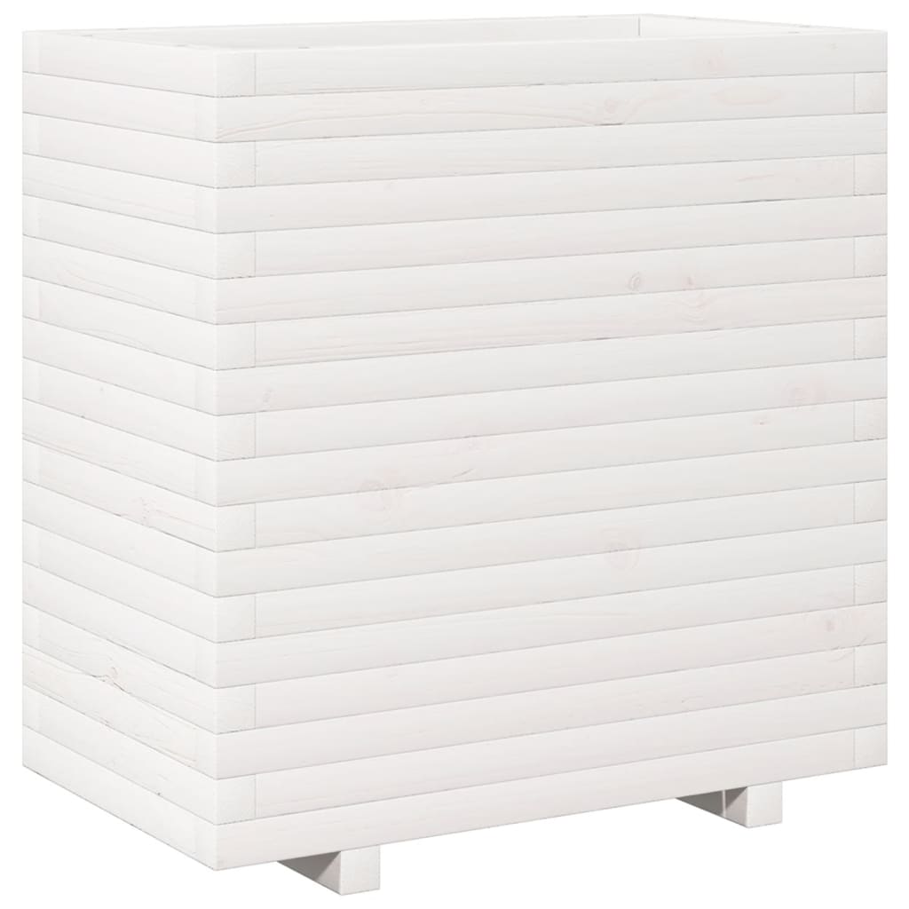 vidaXL Garden Planter White 70x40x72.5 cm Solid Wood Pine