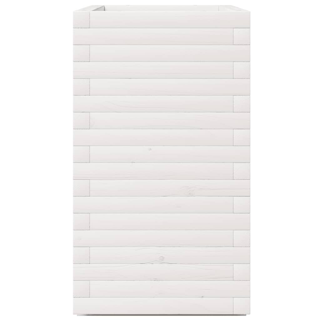 vidaXL Garden Planter White 70x40x72.5 cm Solid Wood Pine