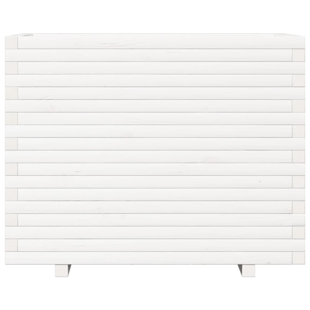 vidaXL Garden Planter White 90x60x72.5 cm Solid Wood Pine