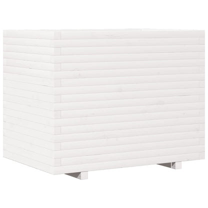 vidaXL Garden Planter White 90x60x72.5 cm Solid Wood Pine