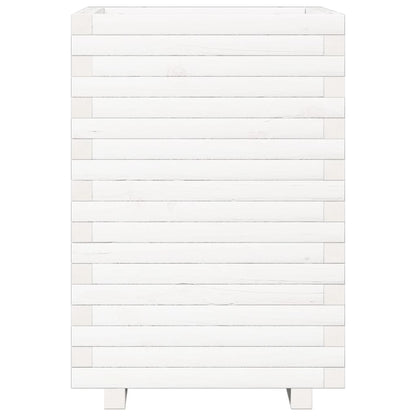vidaXL Garden Planter White 50x50x72 cm Solid Wood Pine