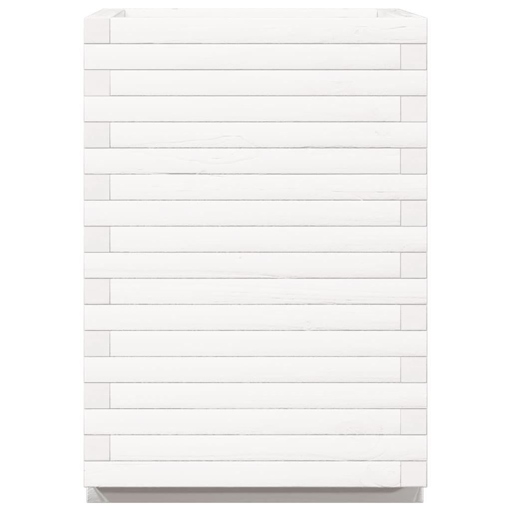 vidaXL Garden Planter White 50x50x72 cm Solid Wood Pine