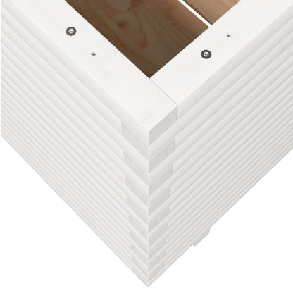 vidaXL Garden Planter White 50x50x72 cm Solid Wood Pine